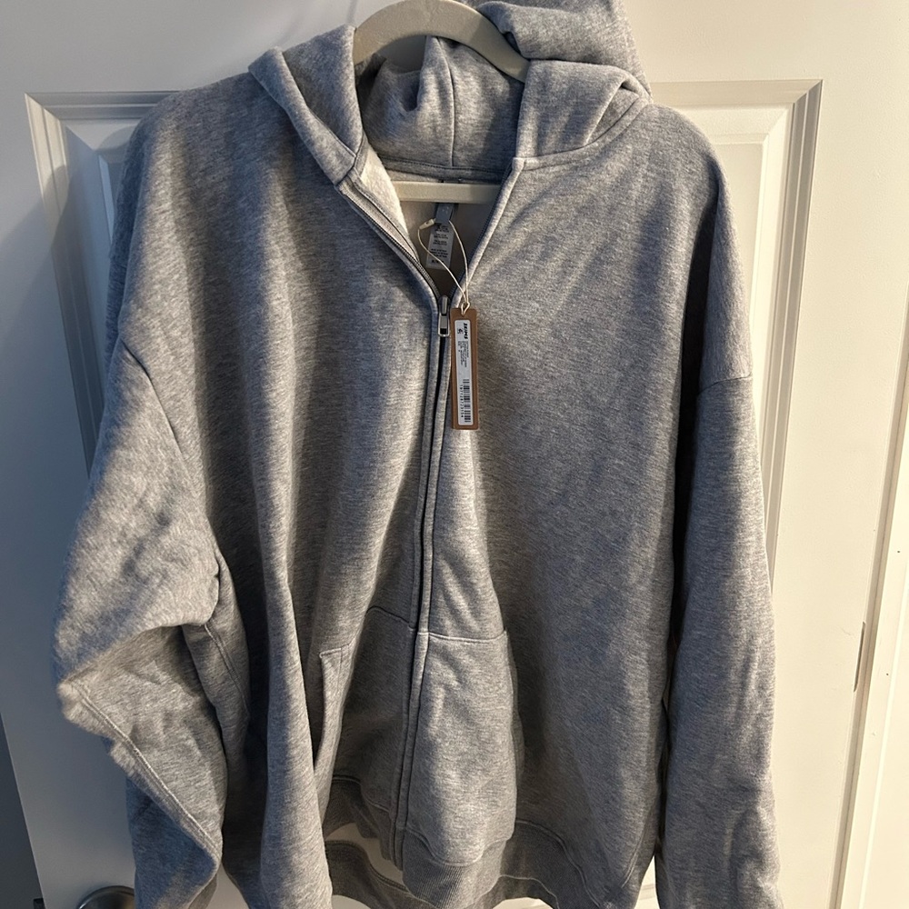 SKIMS NWT Oversized Cotton Hoodie Heather Grey